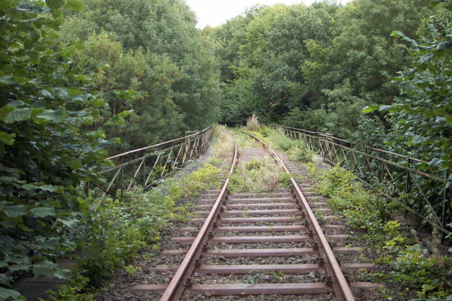 Stillgelegte Bahntrasse auf der Hohen Brcke (Sommer 2001)